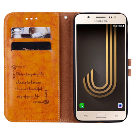 For Samsung Galaxy J5 (2017) / J530 (EU Version) Business Style Oil Wax Texture Horizontal Flip Leather Case with Holder & Card Slots & Wallet