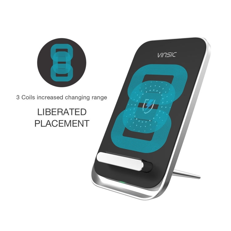 Vinsic Output 5V 1A Qi Standard Wireless Charger Fast Charger, Vinsic