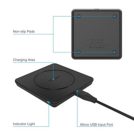 Vinsic 5V 1A Output Qi Standard Portable Wireless Charger Pad, Vinsic