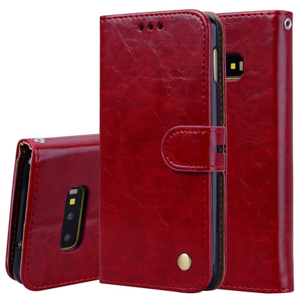 Business Style Oil Wax Texture Horizontal Flip Leather Case for Galaxy S10 E, with Holder & Card Slots & Wallet