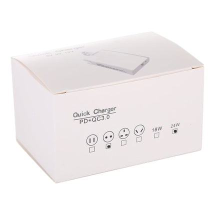 24W PD + QC3.0 Fast Charger Power Adapter Plug Adapter EU Plug, 24W EU Plug