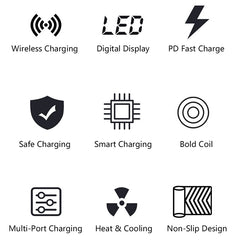 X9 9 in 1 QC 3.0 USB Interface + 6 USB Ports + PD 65W Ports + QI Wireless Fast Charging Multi-function Charger with LED Display