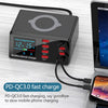 X9 9 in 1 QC 3.0 USB Interface + 6 USB Ports + PD 65W Ports + QI Wireless Fast Charging Multi-function Charger with LED Display, X9