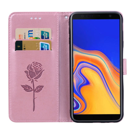 Rose Embossed Horizontal Flip PU Leather Case for Samsung Galaxy J4 Plus, with Holder & Card Slots & Wallet, For Samsung Galaxy J4 Plus