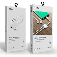 TOTUDESIGN Glory Series EAUA-014 USB-C / Type-C to USB-C / Type-C + 3.5mm Jack Charge Audio Adapter Cable, Support PD Fast Charging & Fully Compatible