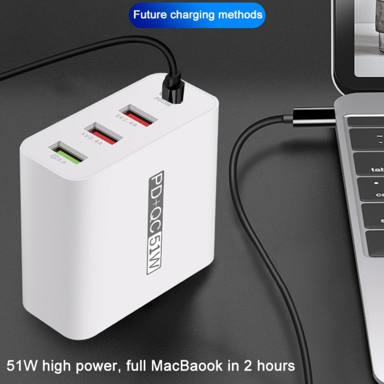 WLX-A6 4 Ports Quick Charging USB Travel Charger Power Adapter, US Plug, US Plug