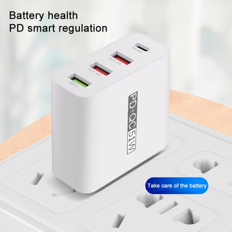 WLX-A6 4 Ports Quick Charging USB Travel Charger Power Adapter, US Plug, US Plug