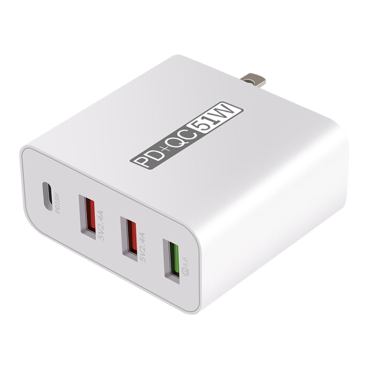 WLX-A6 4 Ports Quick Charging USB Travel Charger Power Adapter, AU Plug, AU Plug