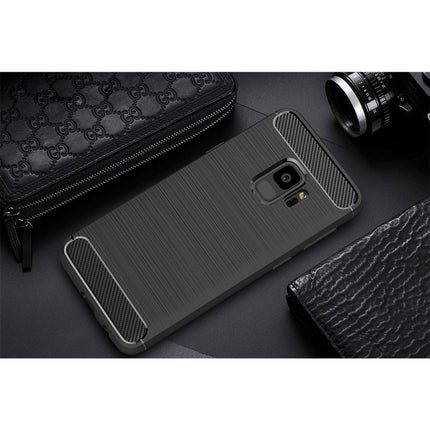 For Galaxy S9 Brushed Carbon Fiber Texture Soft TPU Anti-skip Protective Cover Back Case, For Galaxy S9, For Samsung Galaxy S9