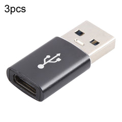 3 PCS USB-C / Type-C Female to USB 3.0 Male Aluminum Alloy Adapter, Support Charging & Transmission Data, USB 3.0