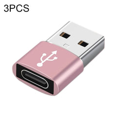 3 PCS USB-C / Type-C Female to USB 3.0 Male Aluminum Alloy Adapter, Support Charging & Transmission Data, USB 3.0