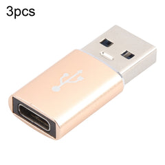 3 PCS USB-C / Type-C Female to USB 3.0 Male Aluminum Alloy Adapter, Support Charging & Transmission Data, USB 3.0