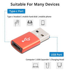 3 PCS USB-C / Type-C Female to USB 3.0 Male Aluminum Alloy Adapter, Support Charging & Transmission Data, USB 3.0