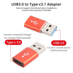 3 PCS USB-C / Type-C Female to USB 3.0 Male Aluminum Alloy Adapter, Support Charging & Transmission Data, USB 3.0