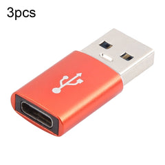 3 PCS USB-C / Type-C Female to USB 3.0 Male Aluminum Alloy Adapter, Support Charging & Transmission Data, USB 3.0