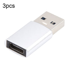 3 PCS USB-C / Type-C Female to USB 3.0 Male Aluminum Alloy Adapter, Support Charging & Transmission Data, USB 3.0