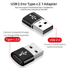 USB-C / Type-C Female to USB 2.0 Male Aluminum Alloy Adapter, Support Charging & Transmission, USB 2.0