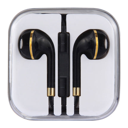 Black Wire Body 3.5mm In-Ear Earphone with Line Control & Mic for iPhone, Galaxy, Huawei, Xiaomi, LG, HTC and Other Smart Phones
