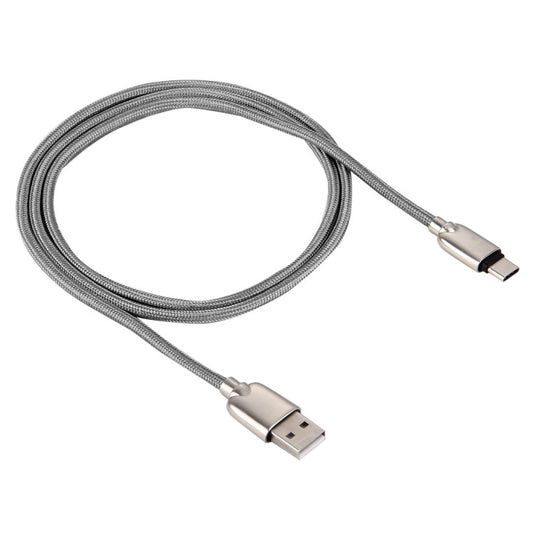 1M Woven Style Metal Head 108 Copper Cores USB-C / Type-C to USB Data Sync Charging Cable