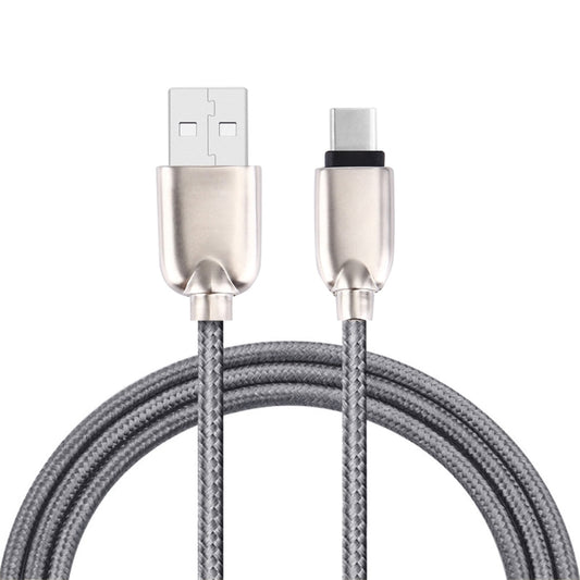 1M Woven Style Metal Head 108 Copper Cores USB-C / Type-C to USB Data Sync Charging Cable