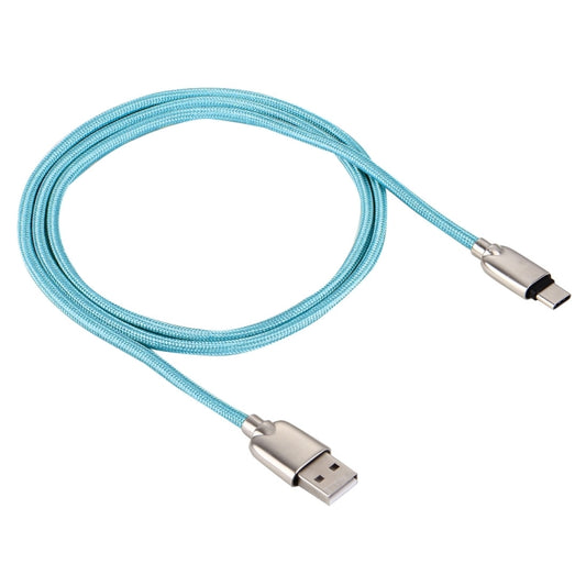 1M Woven Style Metal Head 108 Copper Cores USB-C / Type-C to USB Data Sync Charging Cable