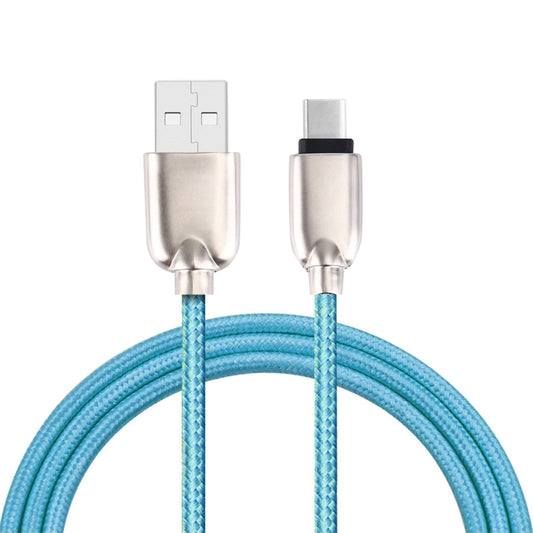 1M Woven Style Metal Head 108 Copper Cores USB-C / Type-C to USB Data Sync Charging Cable