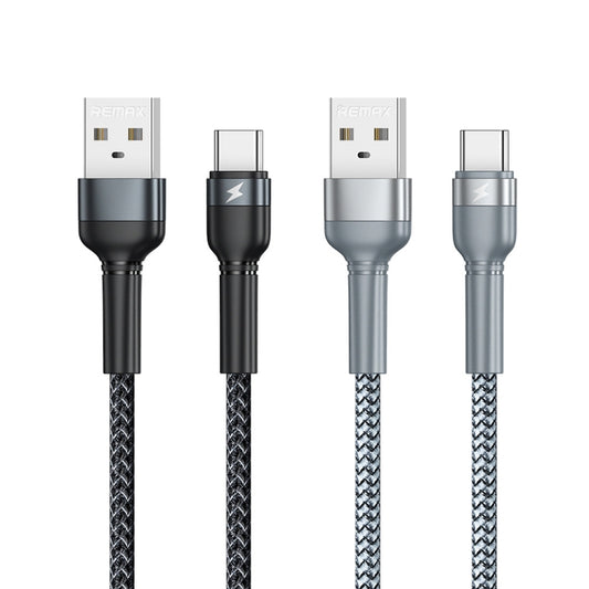 REMAX RC-124a 1m 2.4A USB to USB-C / Type-C Aluminum Alloy Braid Fast Charging Data Cable, Type-C