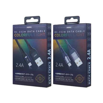 REMAX RC-152M 1m 2.4A USB to Micro USB Colorful Breathing Data Cable, Micro USB