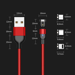 2m 2A Output USB to Micro USB Nylon Braided Rotate Magnetic Charging Cable, 2m Micro USB