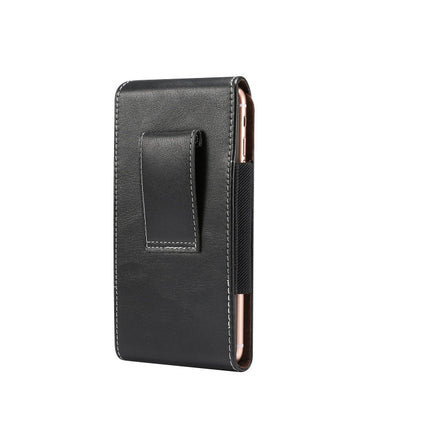 Men Lambskin Texture Multi-functional Universal Mobile Phone Waist Pack Leather Case for 6.3 Inch or Below Smartphones, For 6.3 inch