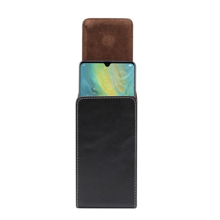 Men Lambskin Texture Multi-functional Universal Mobile Phone Waist Pack Leather Case for 6.3 Inch or Below Smartphones, For 6.3 inch