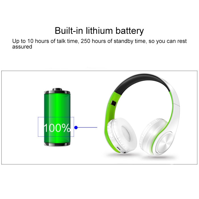 LPT660 Wireless Folding Sports Stereo Music Bluetooth Phones Earphones Support TF Card