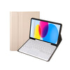 For iPad 10th Gen 10.9 2022 YA10B-A Lambskin Texture Bluetooth Touch Keyboard Leather Tablet Case with Pen Slot, YA10B-A