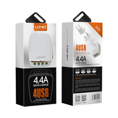 LDNIO A4404 4.4A 4 x USB Ports Smart Travel Charger, EU Plug, SAS5794EU, SAS5794UK, SAS5794US