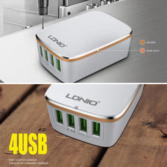 LDNIO A4404 4.4A 4 x USB Ports Smart Travel Charger, EU Plug, SAS5794EU, SAS5794UK, SAS5794US