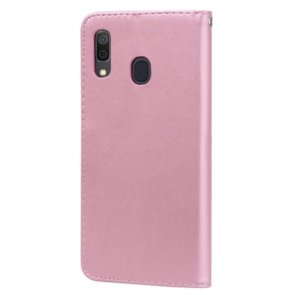 Rose Embossed Horizontal Flip PU Leather Case for Galaxy A30 / A20, with Holder & Card Slots & Wallet, For Samsung Galaxy A30 / A20