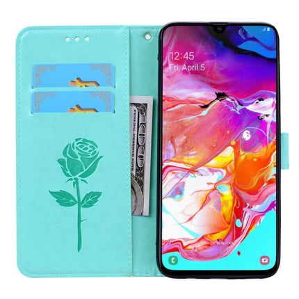 Rose Embossed Horizontal Flip PU Leather Case for Galaxy A70, with Holder & Card Slots & Wallet, For Samsung Galaxy A70