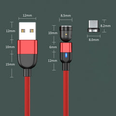 1m 3A Output USB to Micro USB 540 Degree Rotating Magnetic Data Sync Charging Cable, 1m Micro USB