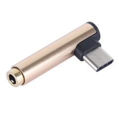 Type-C Male to 3.5mm Female L-type Stereo Audio Headphone Jack Adapter