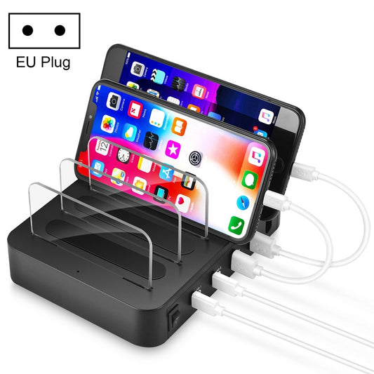 45W PD USB-C / Type-C + 18W PD USB-C / Type-C + 18W QC 3.0 USB + USB Ports Smart Charger with Detachable Bezel, EU Plug, 016PD EU Plug