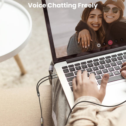 YH192 2 in 1 3.5mm Female to Microphone + Audio Male Braided Audio Cable, Length: 22cm, YH192