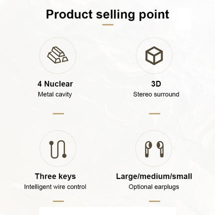 USAMS US-SJ482 EP-43 Wired In Ear USB-C / Type-C Interface Metal Digital HiFi Noise Reduction Earphones with Mic & Digital Chip, Length: 1.2m