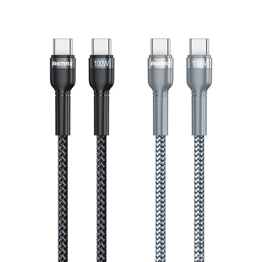 REMAX RC-172 Jany Series 1m PD100W Type-C to USB-C / Type-C Aluminum Alloy Braid Fast Charging Data Cable, Type-C to USB-C / Type-C