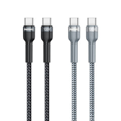 REMAX RC-172 Jany Series 1m PD100W Type-C to USB-C / Type-C Aluminum Alloy Braid Fast Charging Data Cable, Type-C to USB-C / Type-C