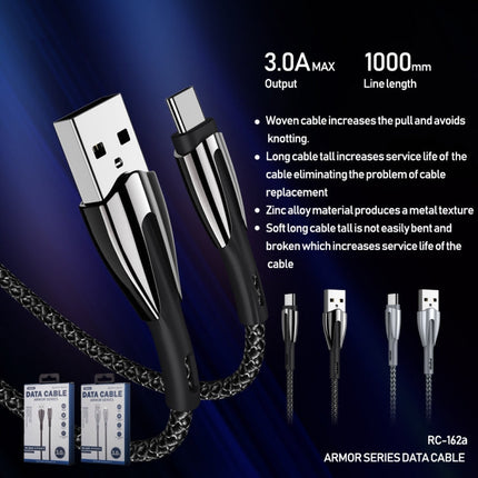 REMAX RC-162a Armor Series 3A USB to USB-C / Type-C Charging Cable, Cable Length: 1m, USB-C / Type-C