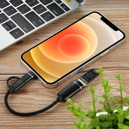 USB 3.0 Female to 8 Pin + USB-C / Type-C Male Charging + Transmission OTG Nylon Braided Adapter Cable, Cable Length: 11cm, 8 Pin Silver + White, 8 Pin Black, 8 Pin Silver, 8 Pin Red, 8 Pin Blue