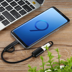 USB 3.0 Female to Micro USB + USB-C / Type-C Male Charging + Transmission OTG Nylon Braided Adapter Cable, Cable Length: 11cm, Micro USB Black, Micro USB Blue, Micro USB Red, Micro USB Silver, Micro USB  White