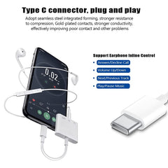 3 in 1 USB-C + 3.5mm + 3.5mm to USB-C Digital Charge Audio Adapter