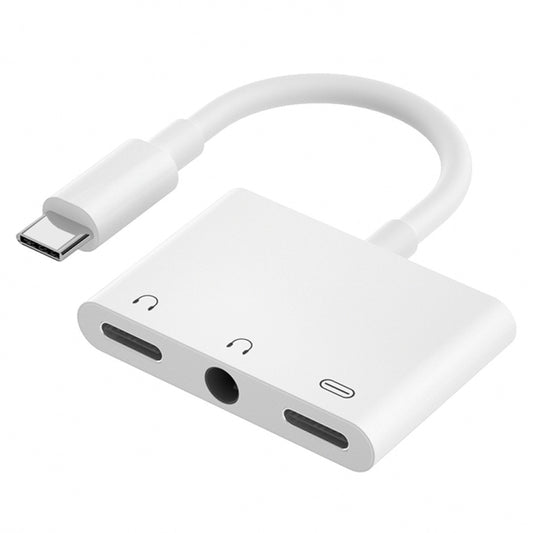 3 in 1 USB-C + 3.5mm + 3.5mm to USB-C Digital Charge Audio Adapter