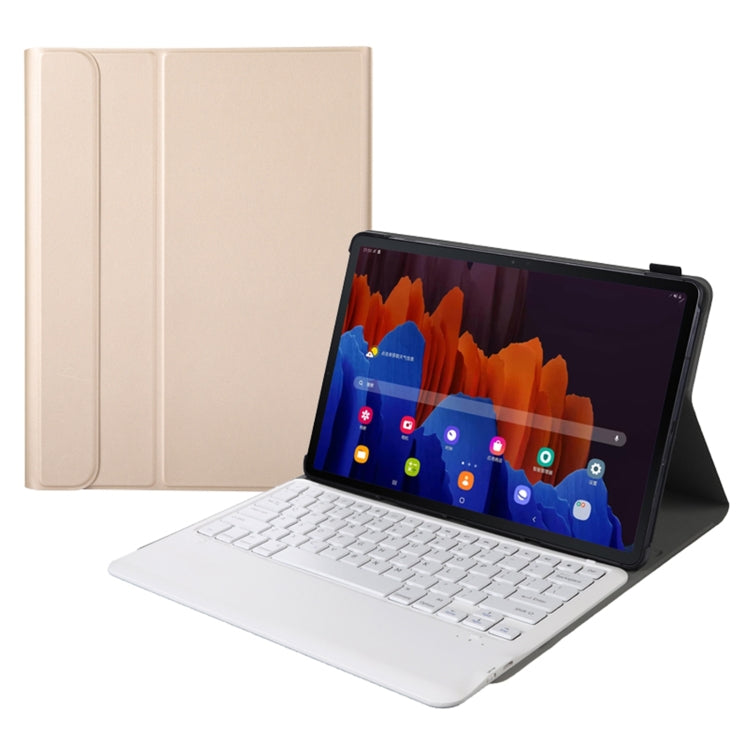 A970 Detachable Bluetooth Keyboard Ultrathin Horizontal Flip Leather Tablet Case for Samsung Galaxy Tab S7 FE T730 / T736 / S7+ T970 / T975 / T976, without Pen Slot